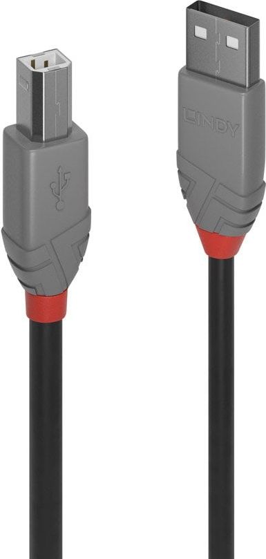 Kabllo Lindy USB-A në USB-B 0.5 m, e hirtë
