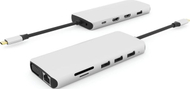 Docking station eStuff USB C 12in1 ES623009, 2x HDMI, PD 100W, gri