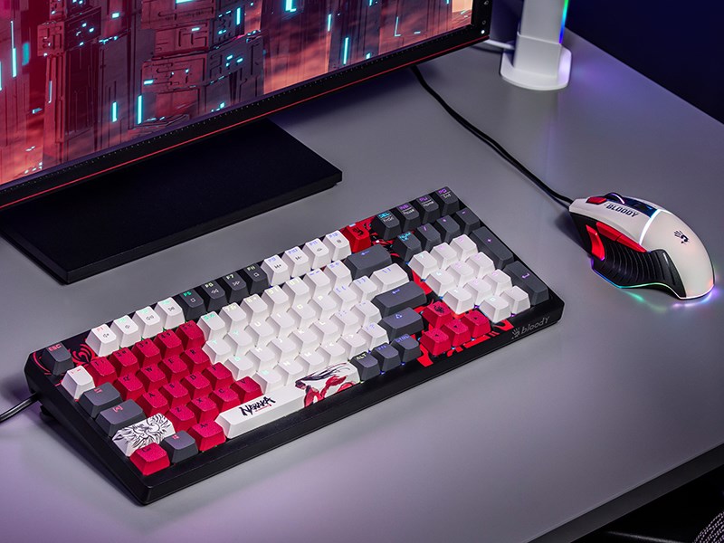 Tastierë mekanike Gaming A4 Tech BLOODY S98, USB, RGB, e gjelbër