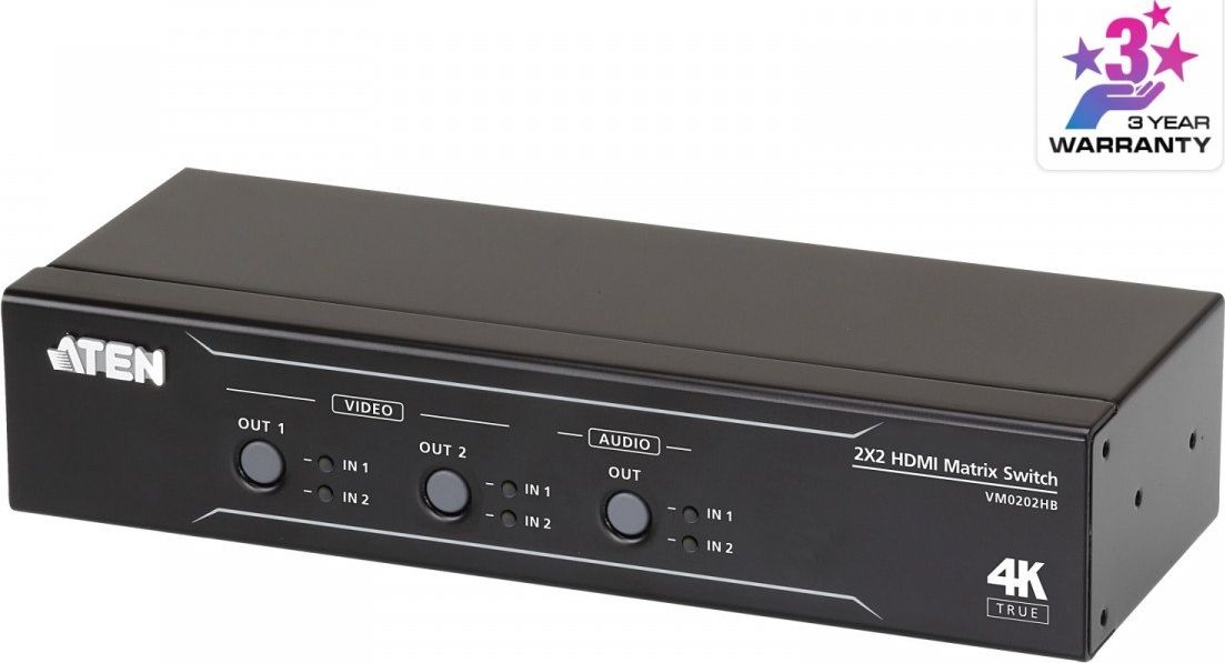 Mатричен HDMI прекинувач Aten VM0202HB, 2x2, True 4K, црн