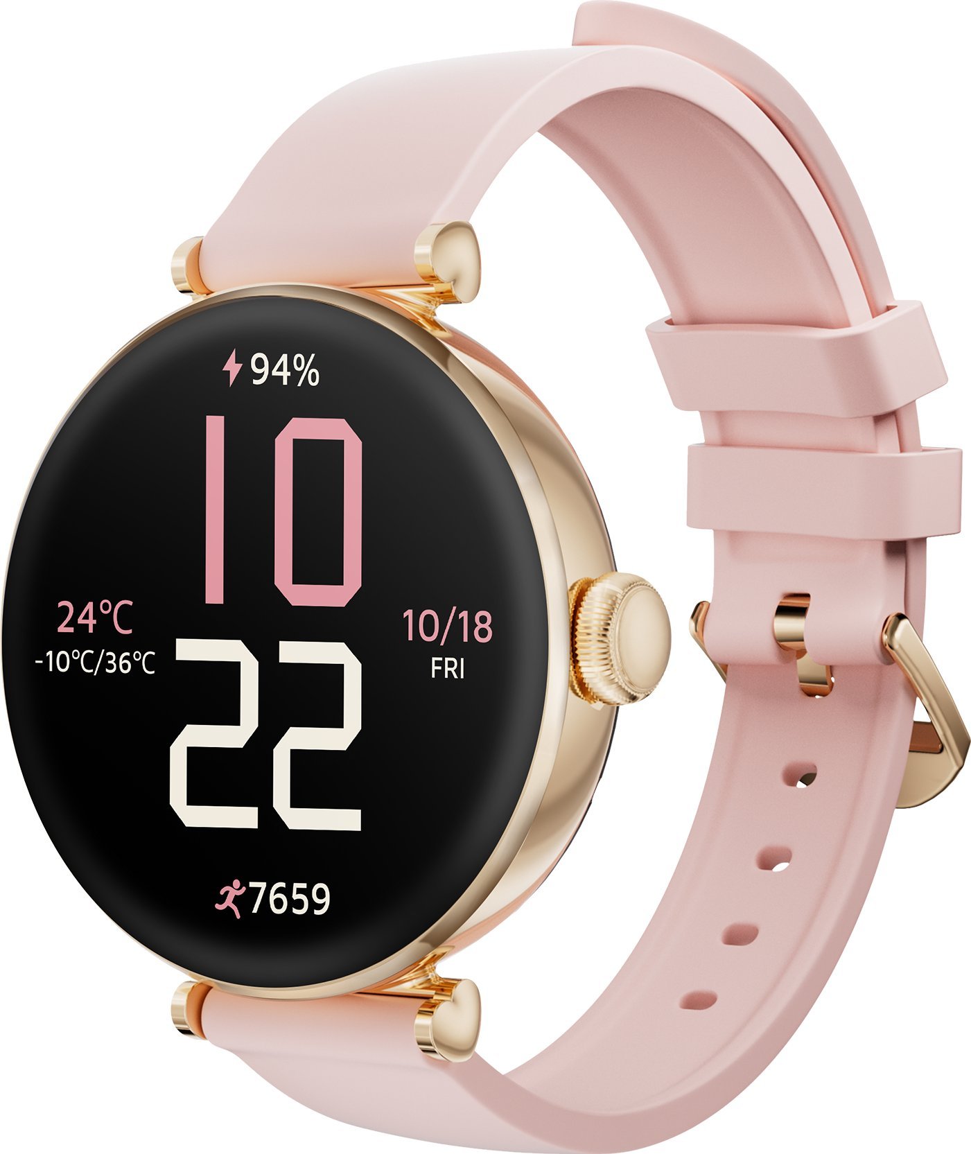Orë smartwatch Kieslect Pura Gold, AMOLED, Bluetooth, për gra