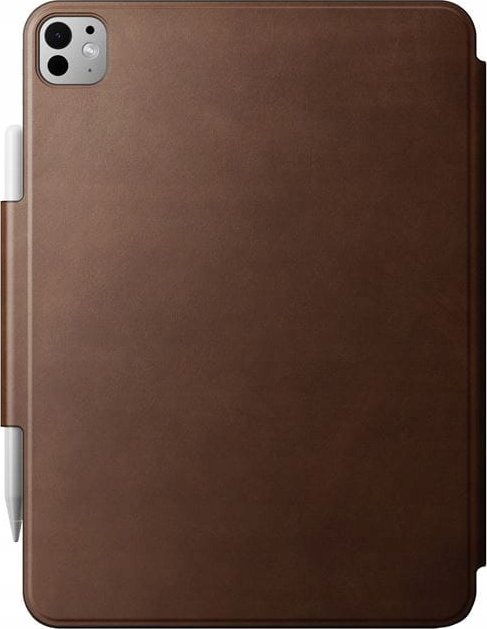 Këllëf lëkure Nomad Leather Folio për Apple iPad Pro 13" M4, me mbulesë magnetike, kafe