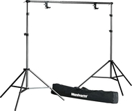 Set mbajtës sfondi Manfrotto Background Support Kit, deri 3m gjerësi, me stativa dhe çantë transporti, i zi