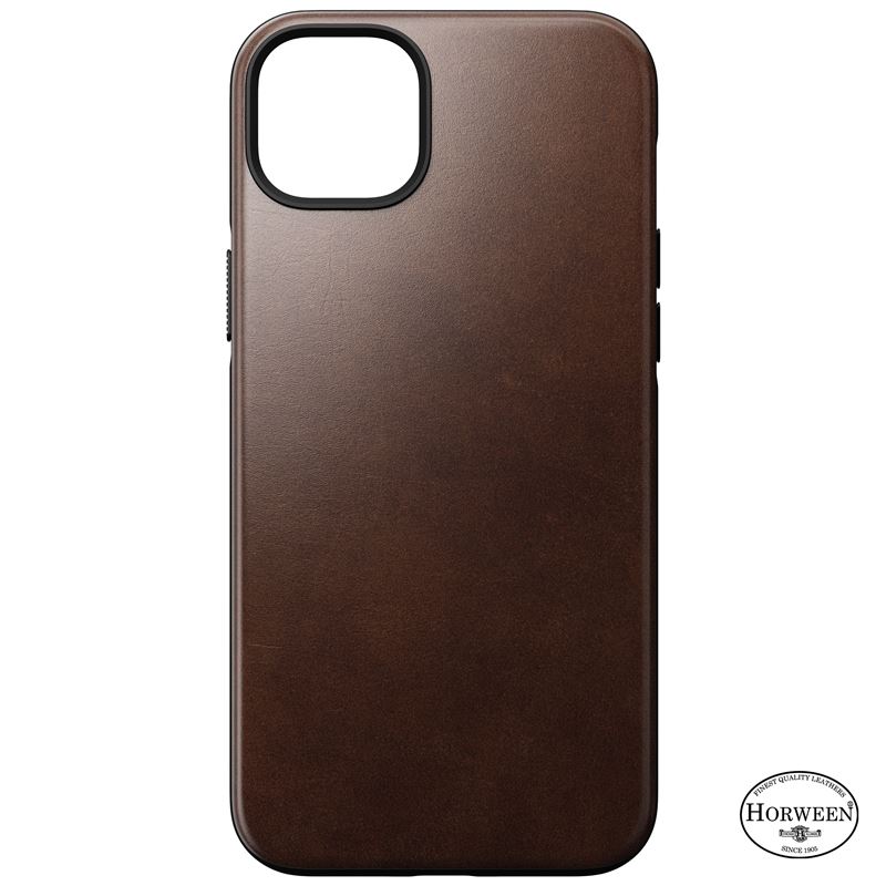 Futrollë telefoni Nomad Modern, lëkurë Horween, për iPhone 14 Plus, kafe