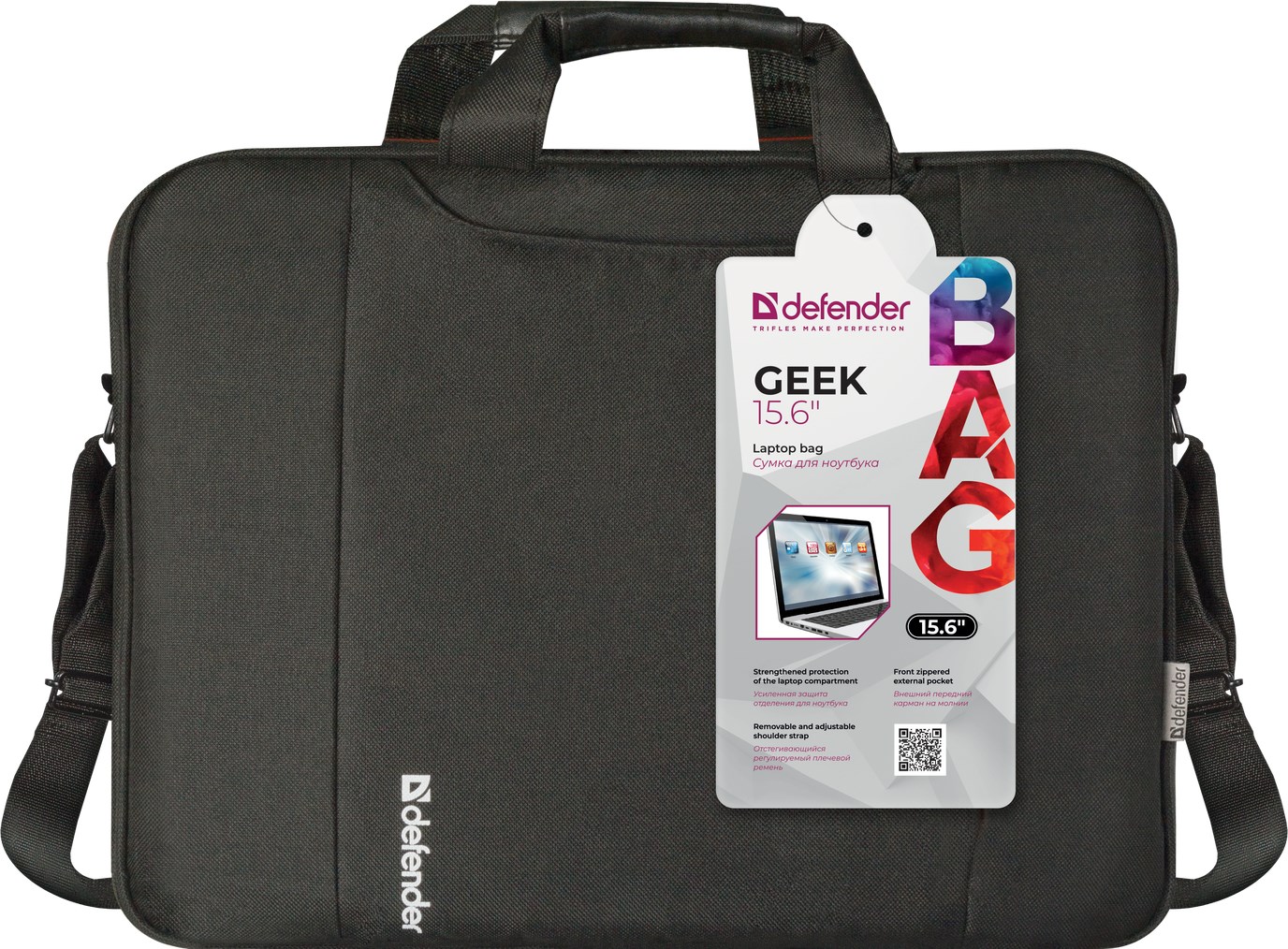 Çantë dore për laptop Defender Geek, 15.6", e zezë