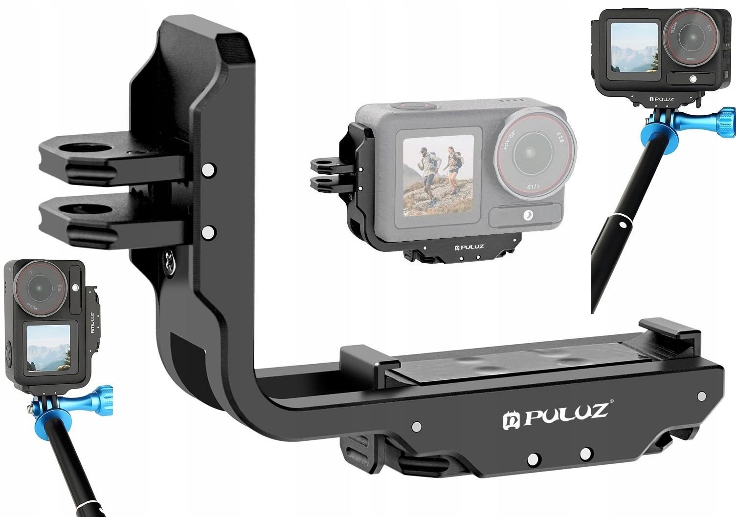 Рамка за монтирање PULUZ Rail Cage PU768B, 1/4\", за DJI Osmo Action 5 Pro и 4, за ГоПро