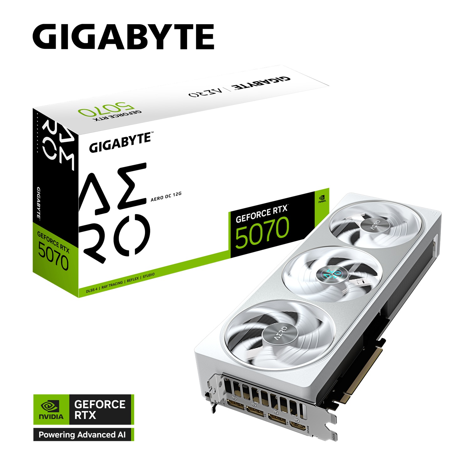 Kartelë grafike Gigabyte GeForce RTX 5070 Aero OC 12GB GDDR7 (GV-N5070AERO OC-12GD)