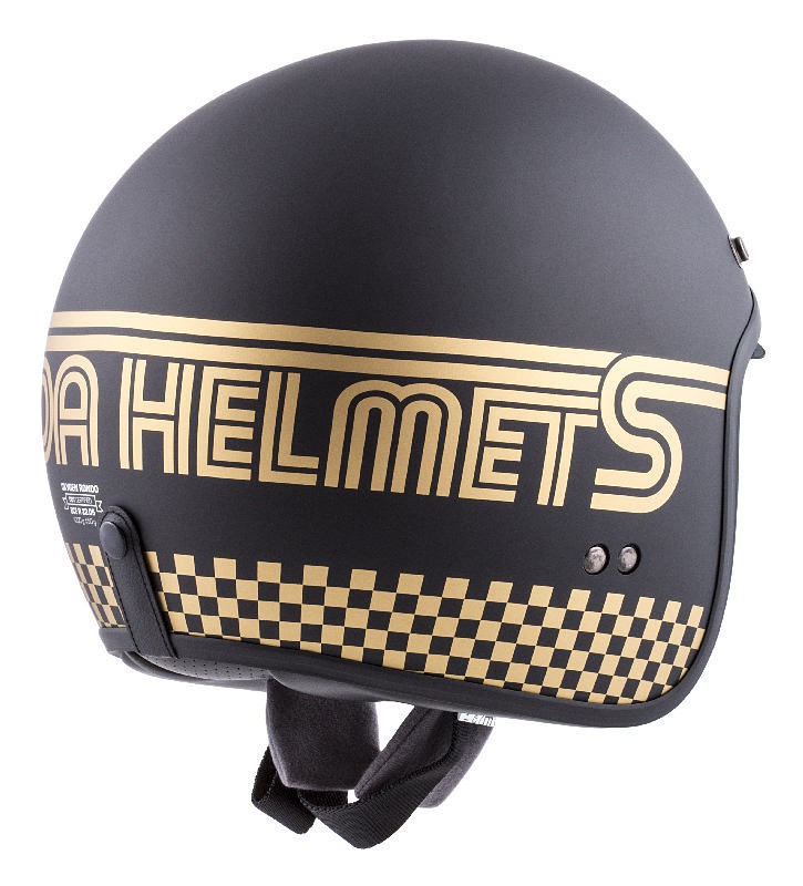 Мото кацига CASSIDA Oxygen Rondo, поликарбонат, сончев визир, црна мат со златна