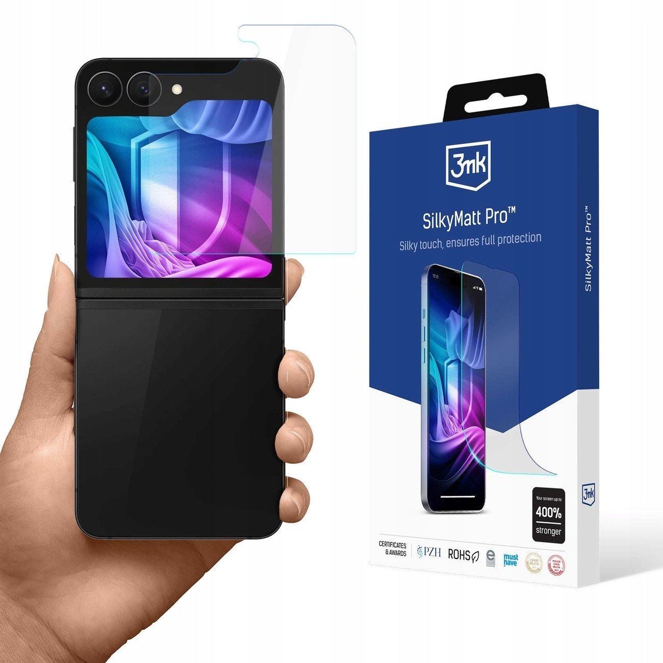 Folie mbrojtëse 3MK Silky Matt Pro për Samsung Galaxy Z Flip6, matte, kundër gërvishtjeve