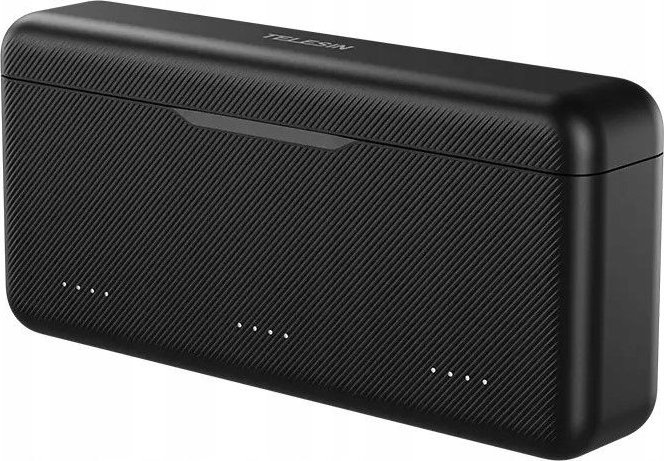 Полнач за батерии TELESIN за DJI Osmo Action 3 4 5 Pro, 3 слота, пренослива кутија за чување, црн