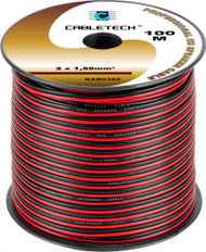 Cabletech Кабел за звучници, 1.5mm, Црно-Црвено