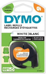 Shirit etiketues Dymo LetraTag S0718850, 12mm, 2m, printim i zi sfond i bardhë