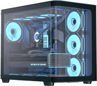 Kuti mid tower Aerocool P500C, xham i temperuar i lakuar, gaming, e zezë