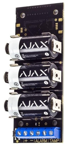 Modul wireless universal AJAX Transmitter, për lidhje detektorësh, me akselerometër sigurie, i bardhë