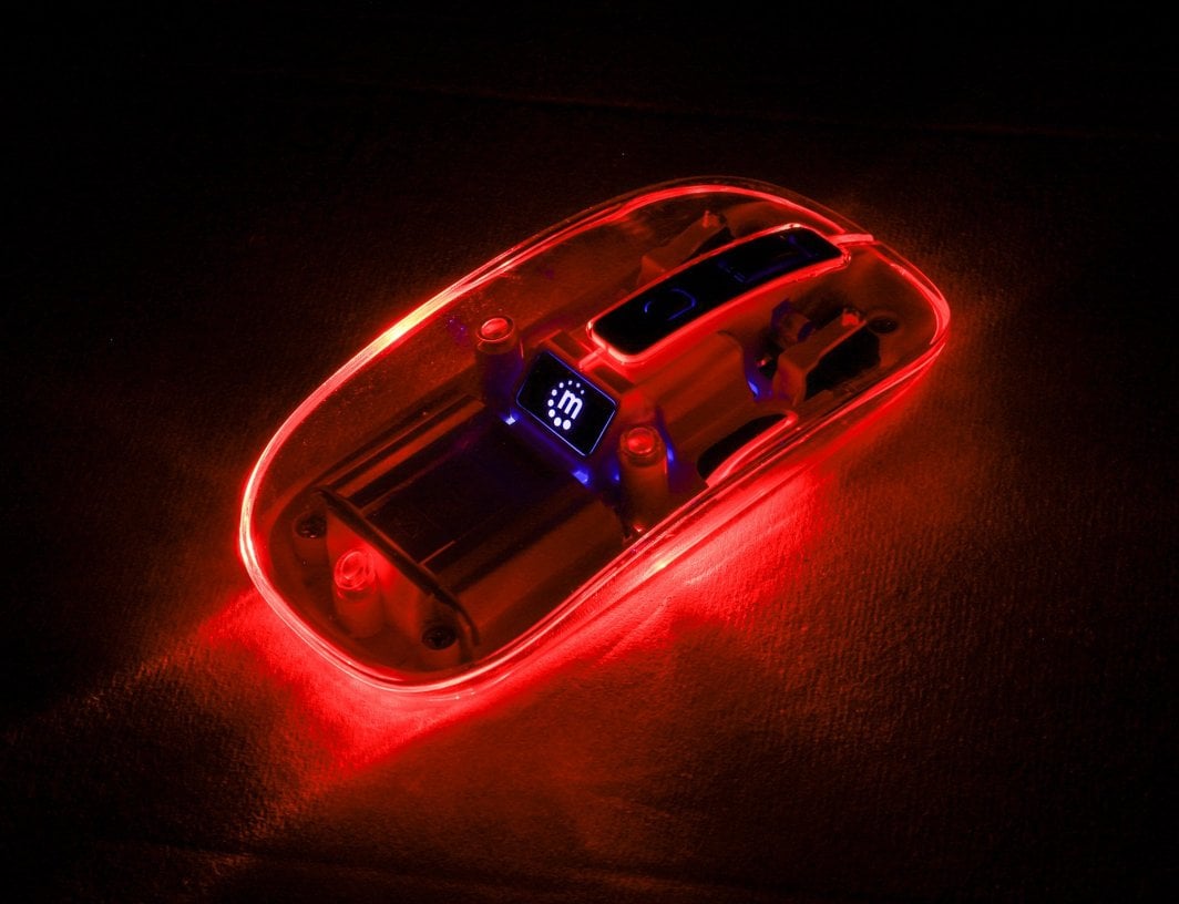 Mouse pa kabëll Manhattan Transparent, 800 1600 dpi, RGB, i zi transparent