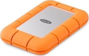 Надворешен ССД LaCie Rugged Mini 1TB, USB C, сребрено-портокалов