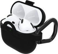 Kuti mbrojtëse për kufje OtterBox AirPods 4th Gen, me karabinë, e zezë transparente