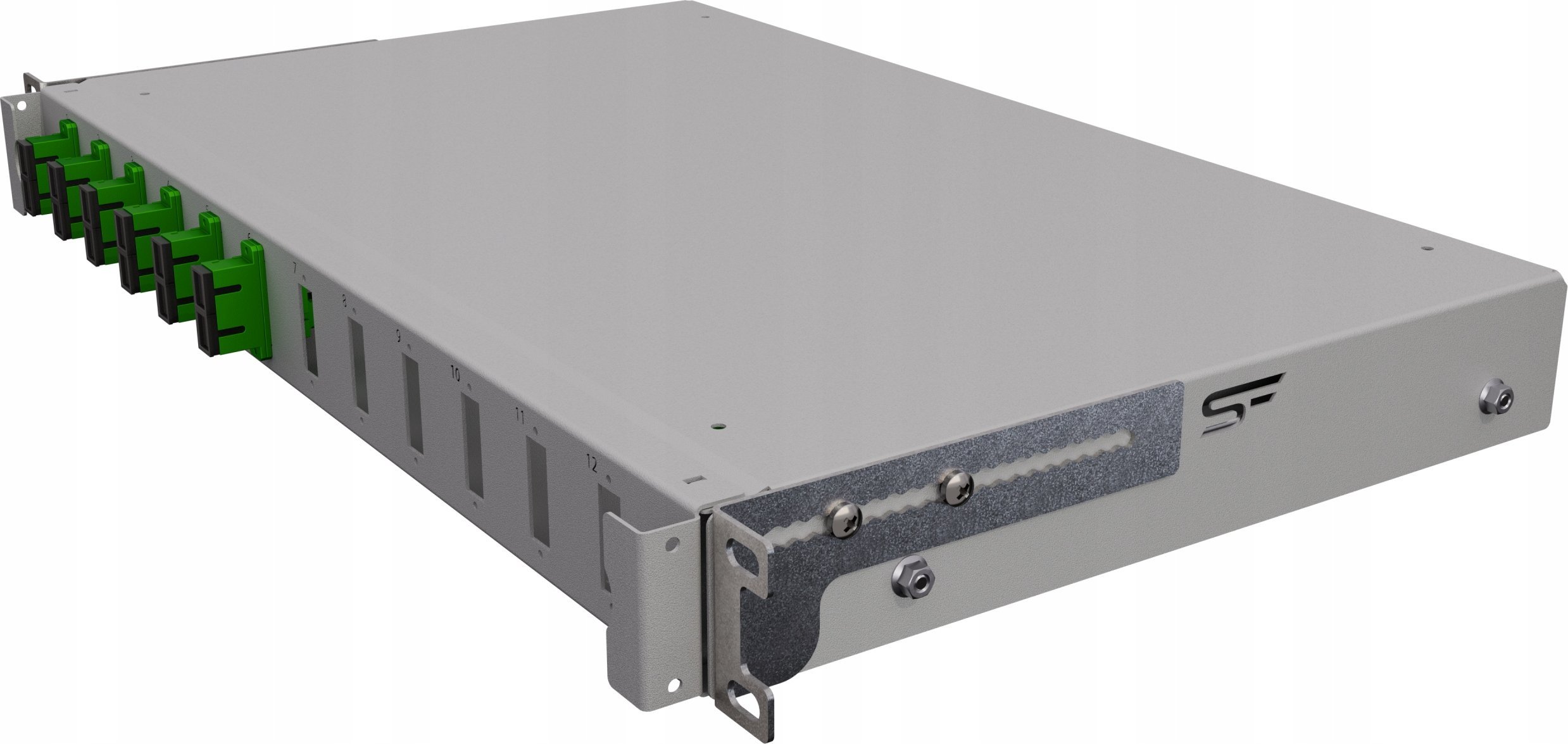 Panel optik Stalflex TFDP-19-1U-12D-SC-G, 12 porta SC duplex, 1U, gri