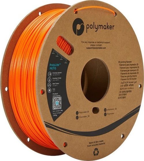 Filament 3D Polymaker PolyLite PETG, 1.75mm, 1kg, portokalli