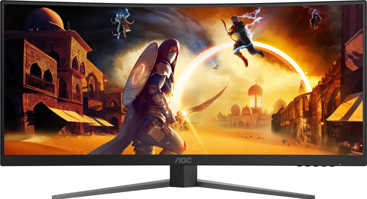 Гејминг монитор AOC CU34G4, 34\", Wide Quad HD, закривен, црн
