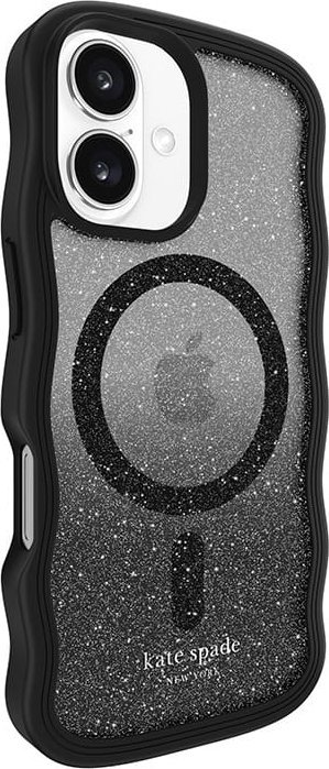 Mbulesë telefoni Kate Spade New York Wavy Nightfall MagSafe, për iPhone 16, e zezë