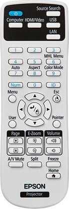 Телекоманда за проектор Епсон Remote Control 2181788, инфрацрвена, бела