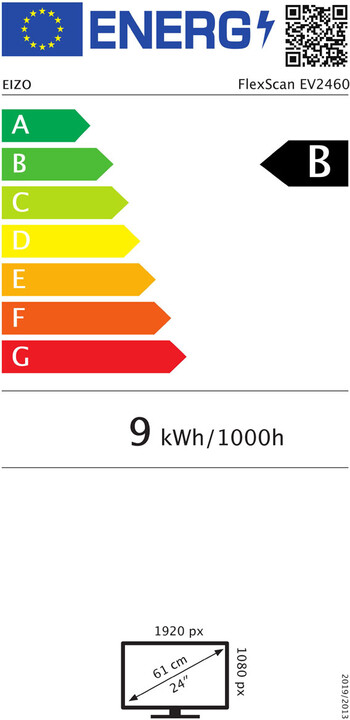 Monitor EIZO EV2460-BK, 24" LED, Full HD, i zi
