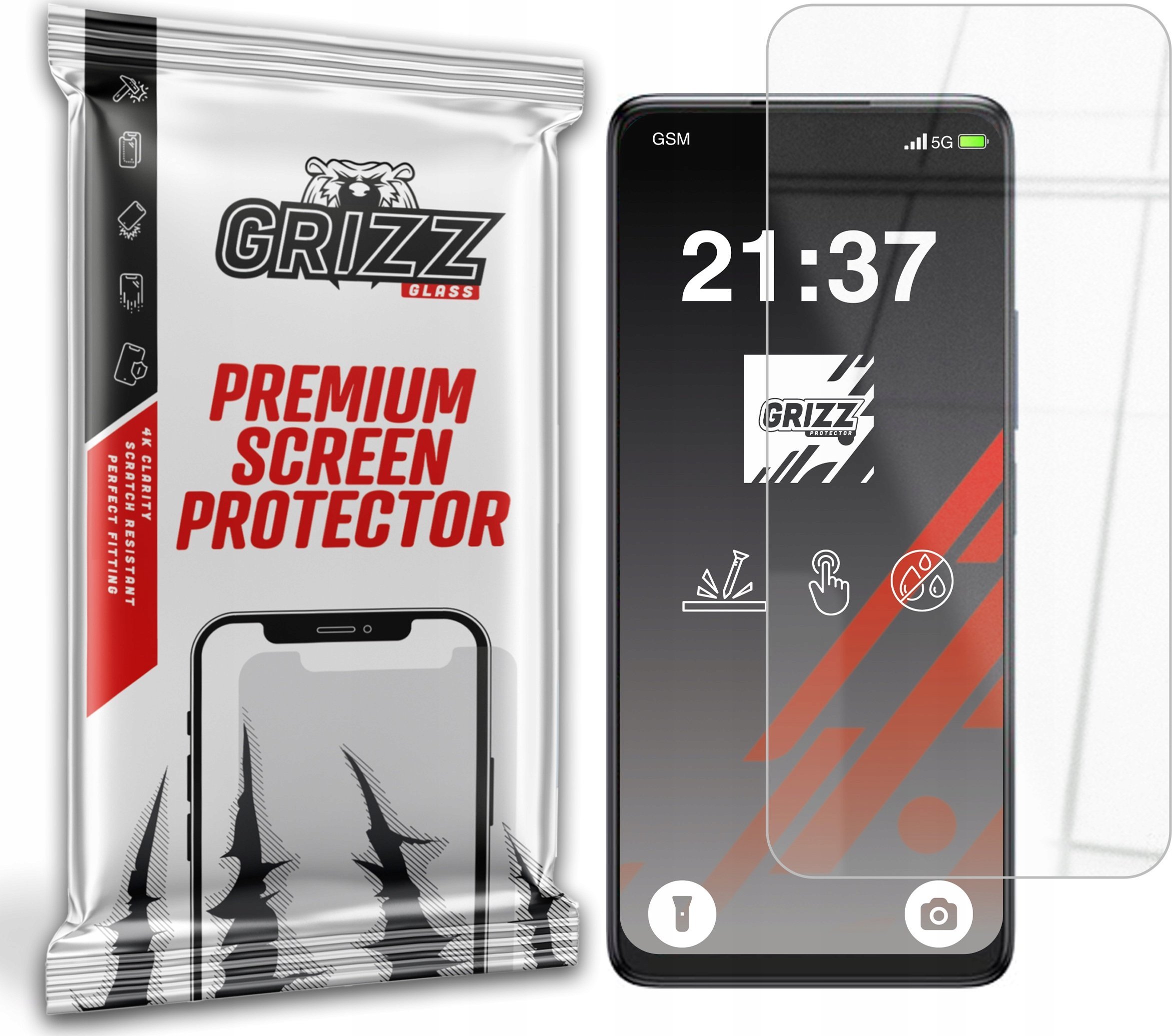 Xham mbrojtës Grizz HybridGlass 9H për TCL 50 XE NxtPaper, transparent