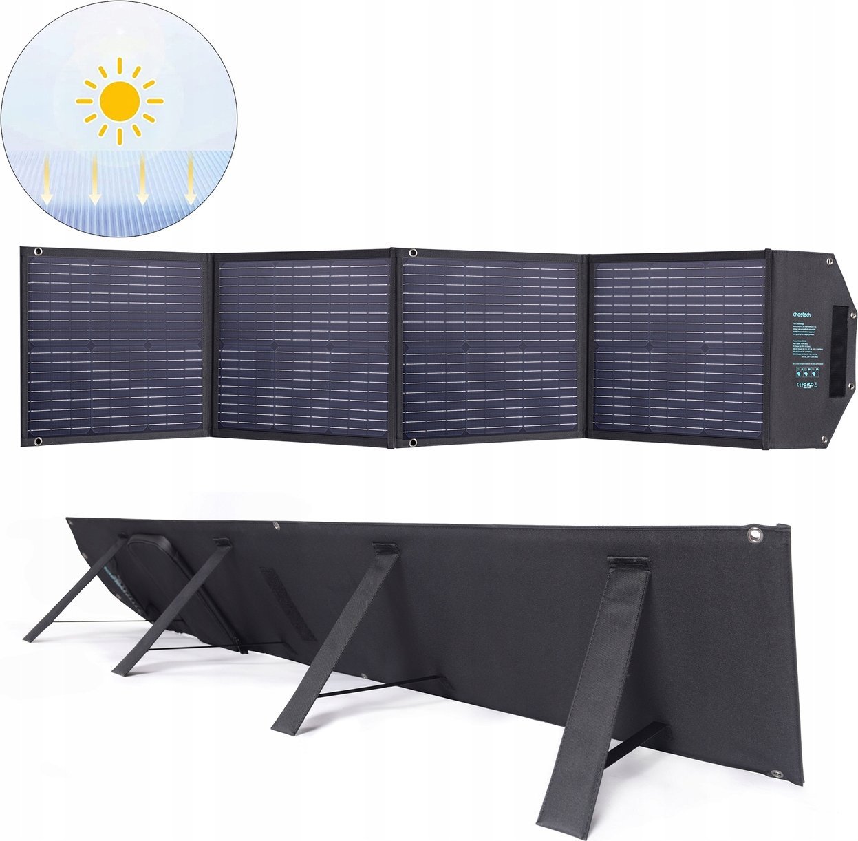 Karikues diellor Choetech Sunny, 100W, USB USB C DC, i zi