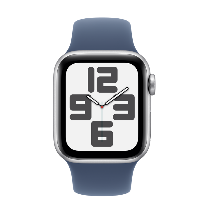 Apple Watch SE2 v3 GPS, 40mm, Silver Aluminum Case with Denim Sport Band, M/L