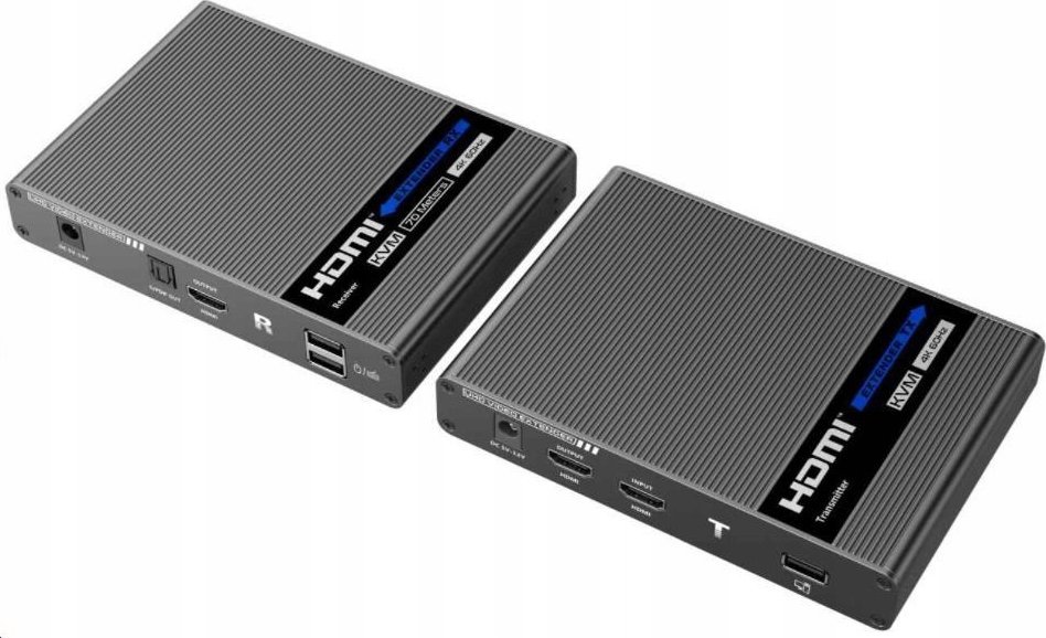 Extender HDMI PremiumCord 2.0 KVM, 4K 60Hz, deri 70m, i zi