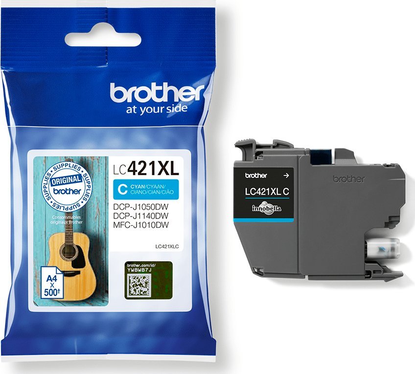Kasetë boje Brother LC-421XLBK, XL, për DCP-J1050DW DCP-J1140DW MFC-J1010DW, e zezë