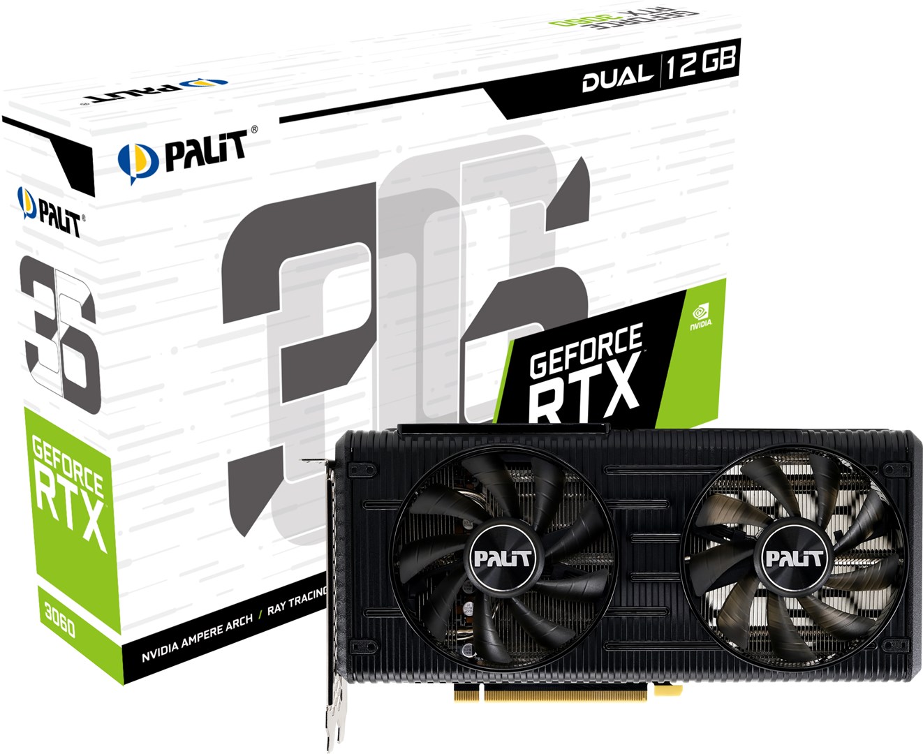 Kartë grafike PALiT NVIDIA GeForce RTX 3060, 12 GB GDDR6, NE63060019K9-190AD