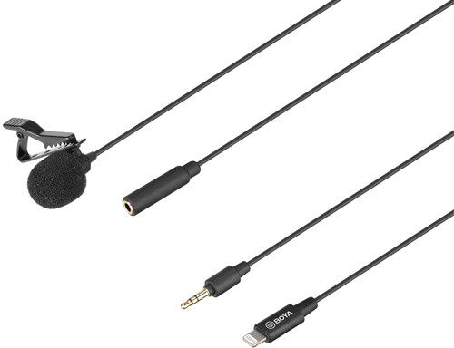 BOYA BY-M2 Омнидирекционален лавалие микрофон, Lightning, црн