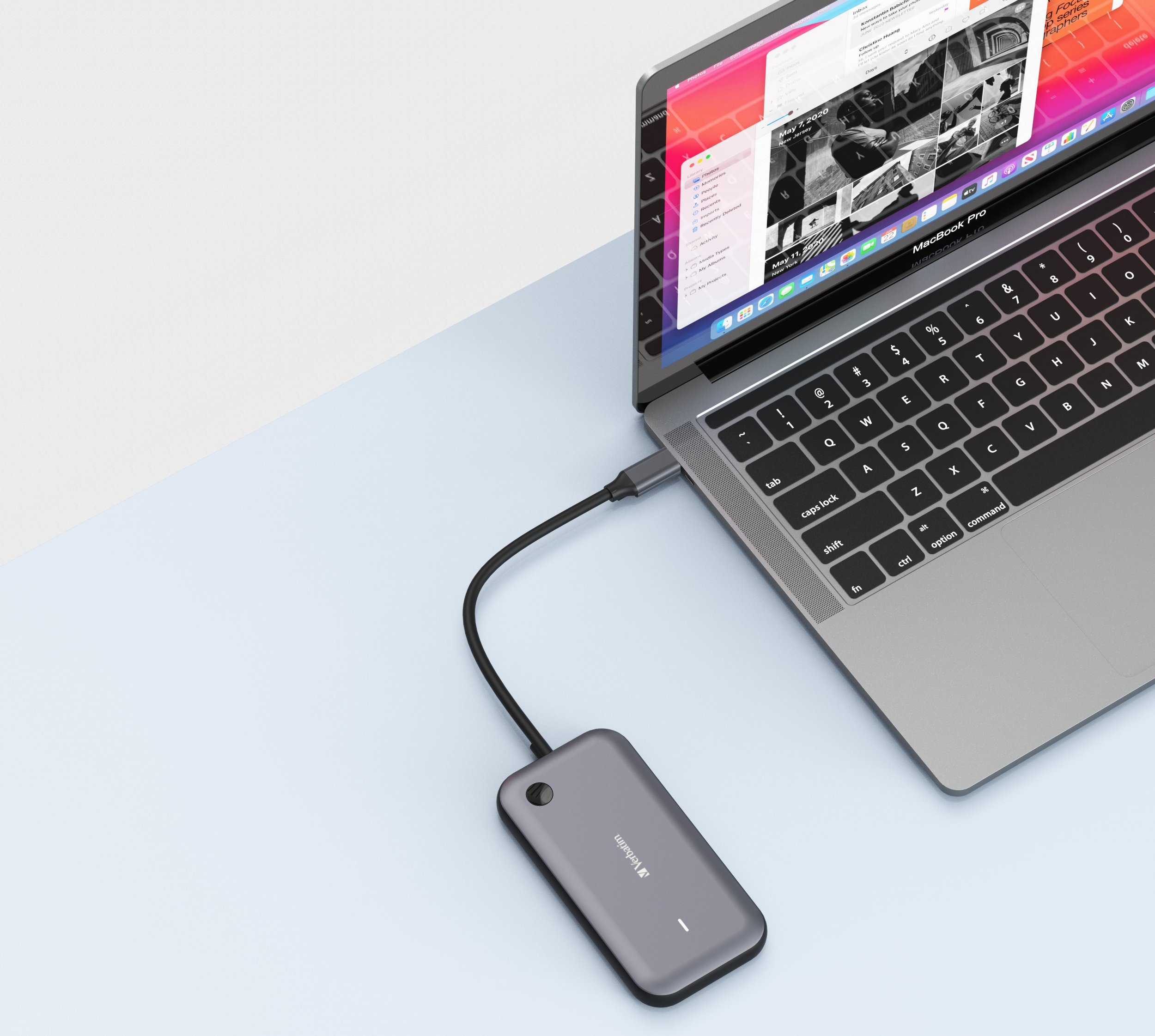 Transmetues wireless imazhi me HUB Verbatim WDA-01, USB, Wi-Fi, i zi