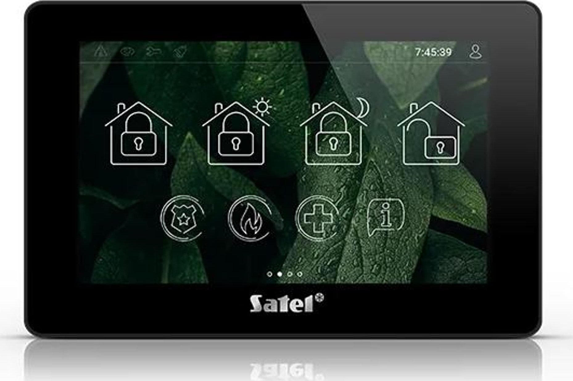 Tastierë grafike për panel alarmi Satel INT-TSH2R-B, ekran 7" me prekje, lexues kartelash afërsie, e zezë