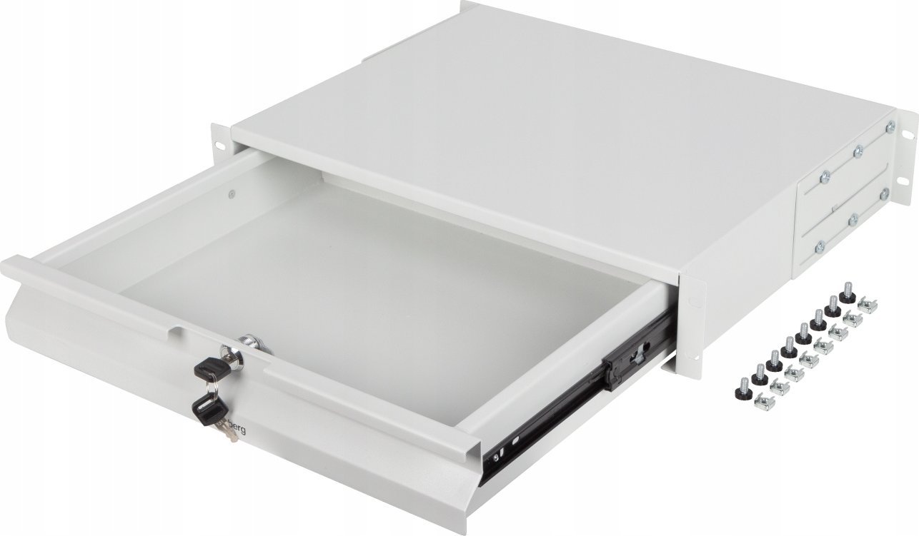 Raft sirtar për kabinet rack Lanberg 19", 2U, 483x360mm, 90kg, gri