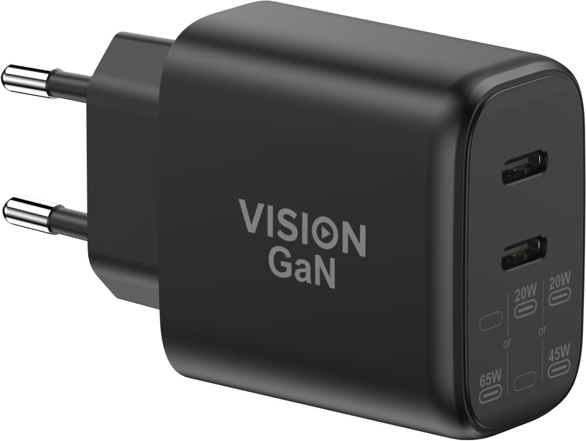Karikues muri Vision TC-PUSBCEU/65, 65W GaN, 2x USB C, i zi