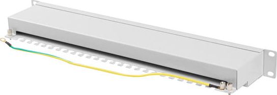 Панел пач Ланберг PPSA-1024-S, 24 порти RJ-45 Cat 6A, 1U 19\", сив