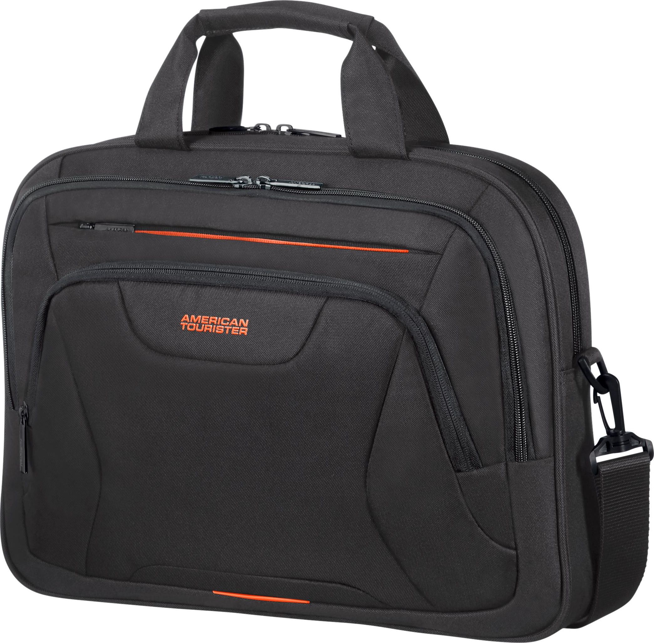 Çantë laptopi American Tourister, 15.6", e zezë/portokalli