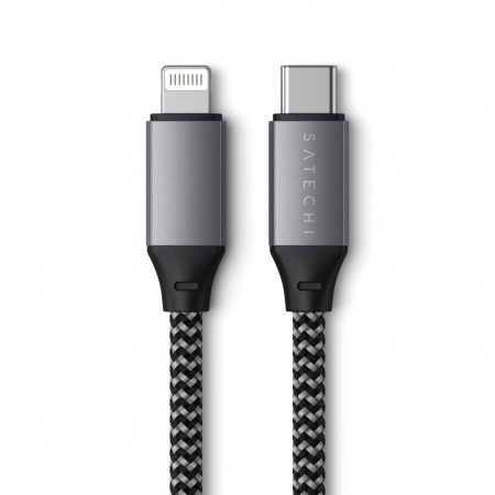 Kabllo Satechi USB-C në Lightning, 25cm, e hirtë
