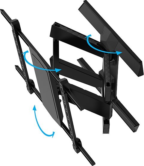 Mbajtëse muri për TV B-Tech Twin Cantilever, deri 75", deri 50kg, e zezë