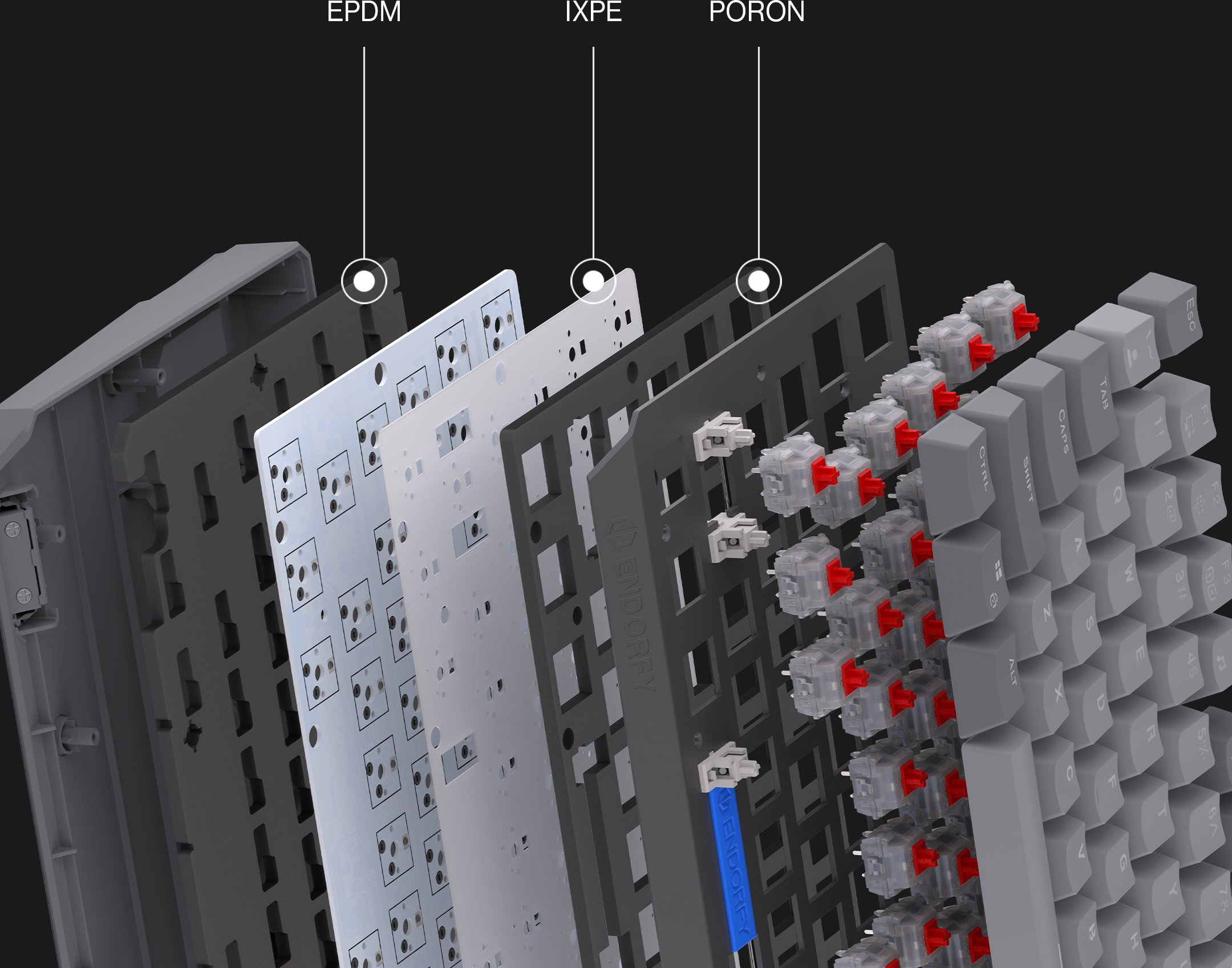 Гејминг тастатура Endorfy Thock V2 75%, механичка, ARGB, со USB кабел