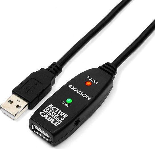 Kabllo USB Axagon USB-A - USB-A, 10m, e zezë