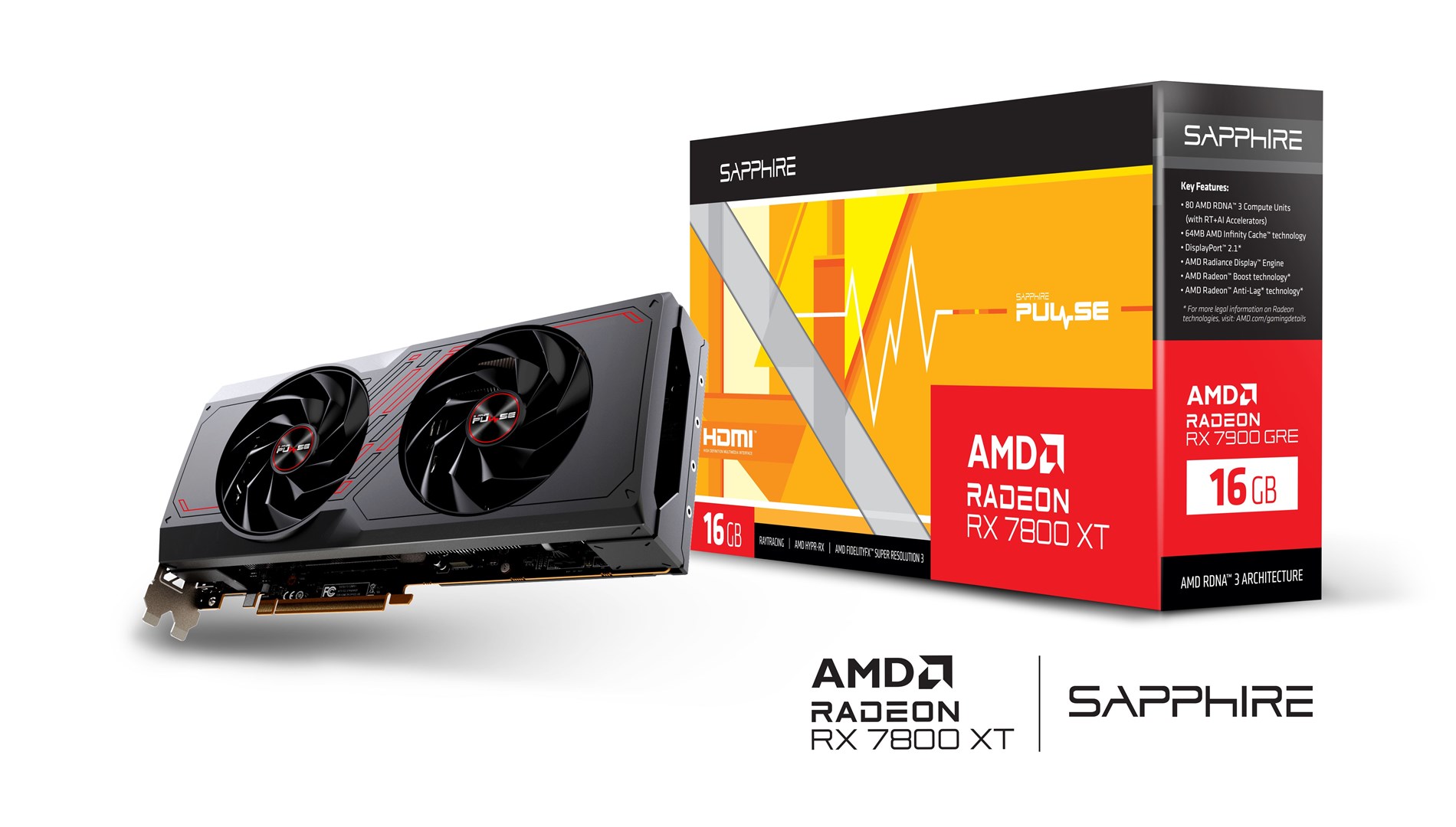 Kartë grafike Sapphire Gaming AMD Radeon RX 7800 XT, OC, 16 GB GDDR6
