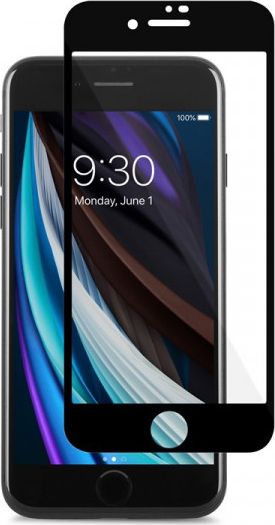 Заштитно стакло Moshi AirFoil Pro, за iPhone SE 2020 8, црна рамка