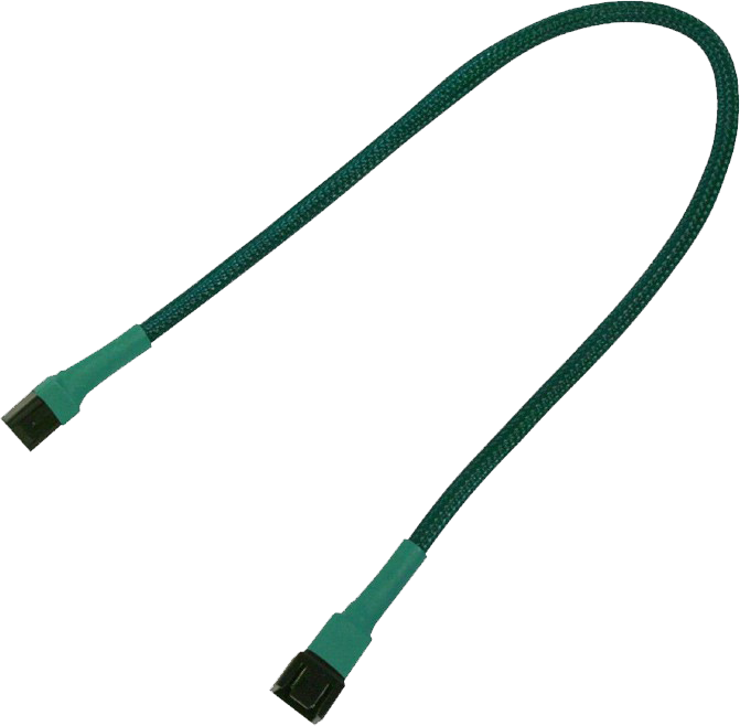 Kabllo Nanoxia 3-pin - 3-pin, 0.3m, e gjelbër 
