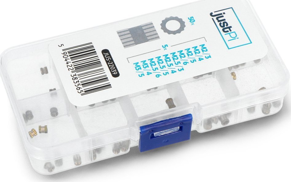 Set inserte fileto bronzi për printim 3D, 50 copë, madhësi të ndryshme