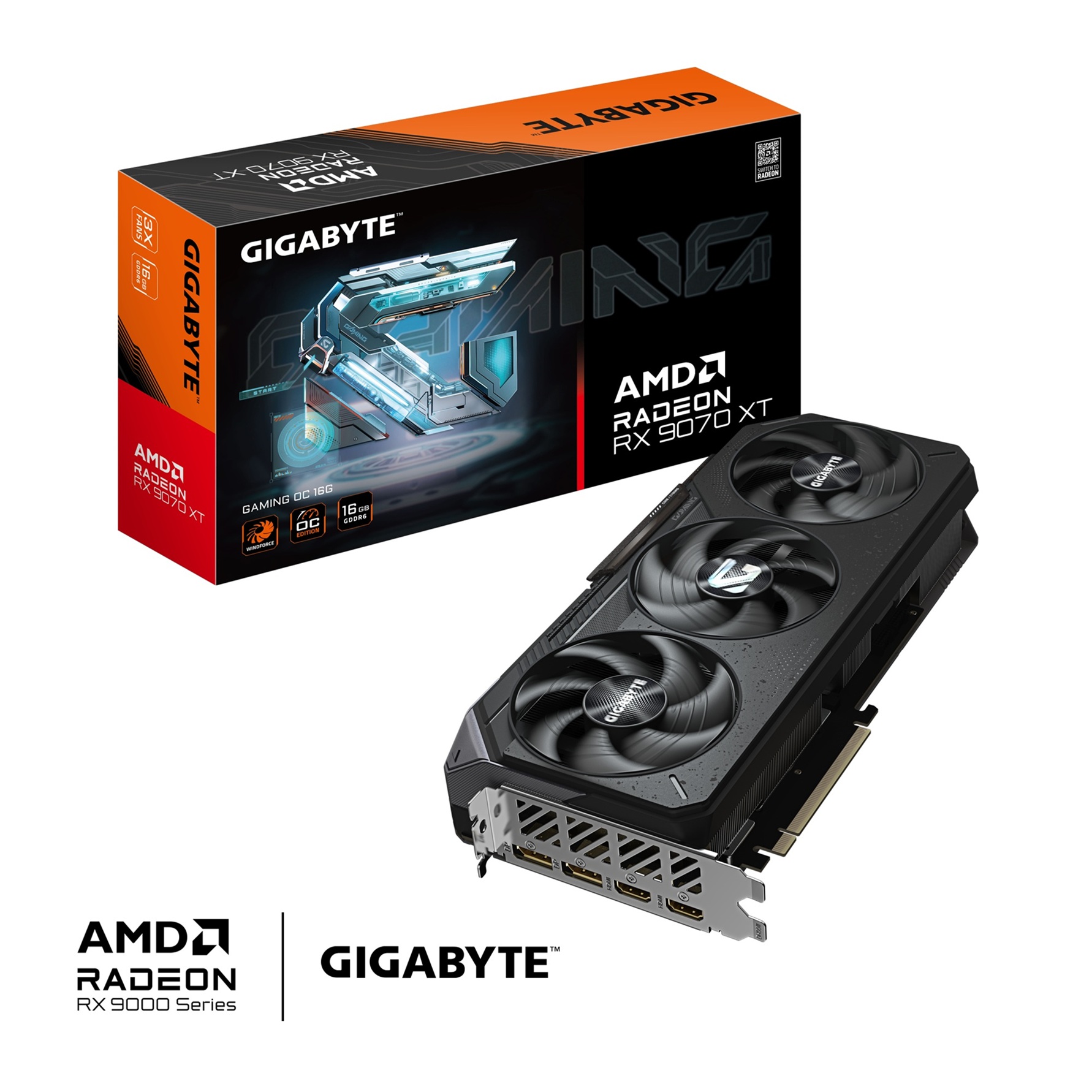 Kartë grafike GIGABYTE Radeon RX 9070 XT Gaming OC, 16GB GDDR6, PCI-E 5.0