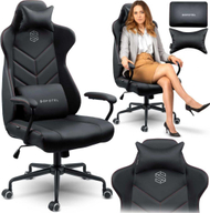 Karrige zyre Sofotel Werona, mekanizëm lëkundjeje, me jastëkë, e zezë